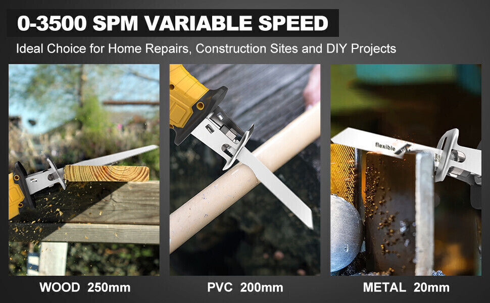 Brushless Cordless Reciprocating Saw For Dewalt 20V Max Variable Speed Tool Only