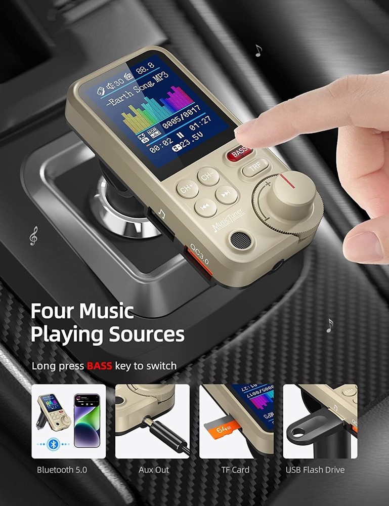 Transmisor De Audio FM Para Auto Bluetooth 5.0 USB Receptor Radio For Carro NEW