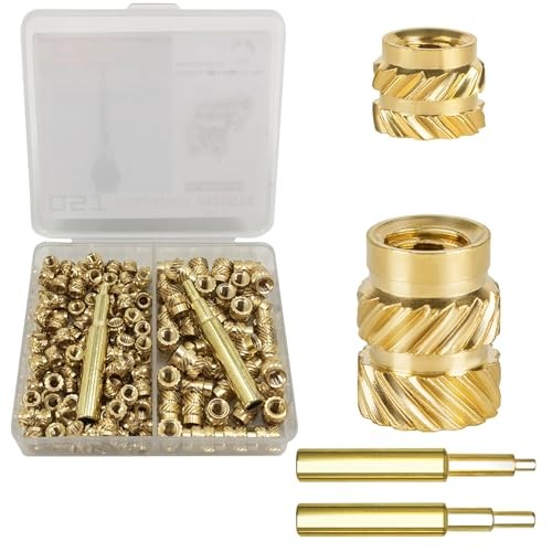 170Pcs Threaded Inserts Set Brass Heat Set Insert M3 M4 Insert Nut 170Pcs Kit