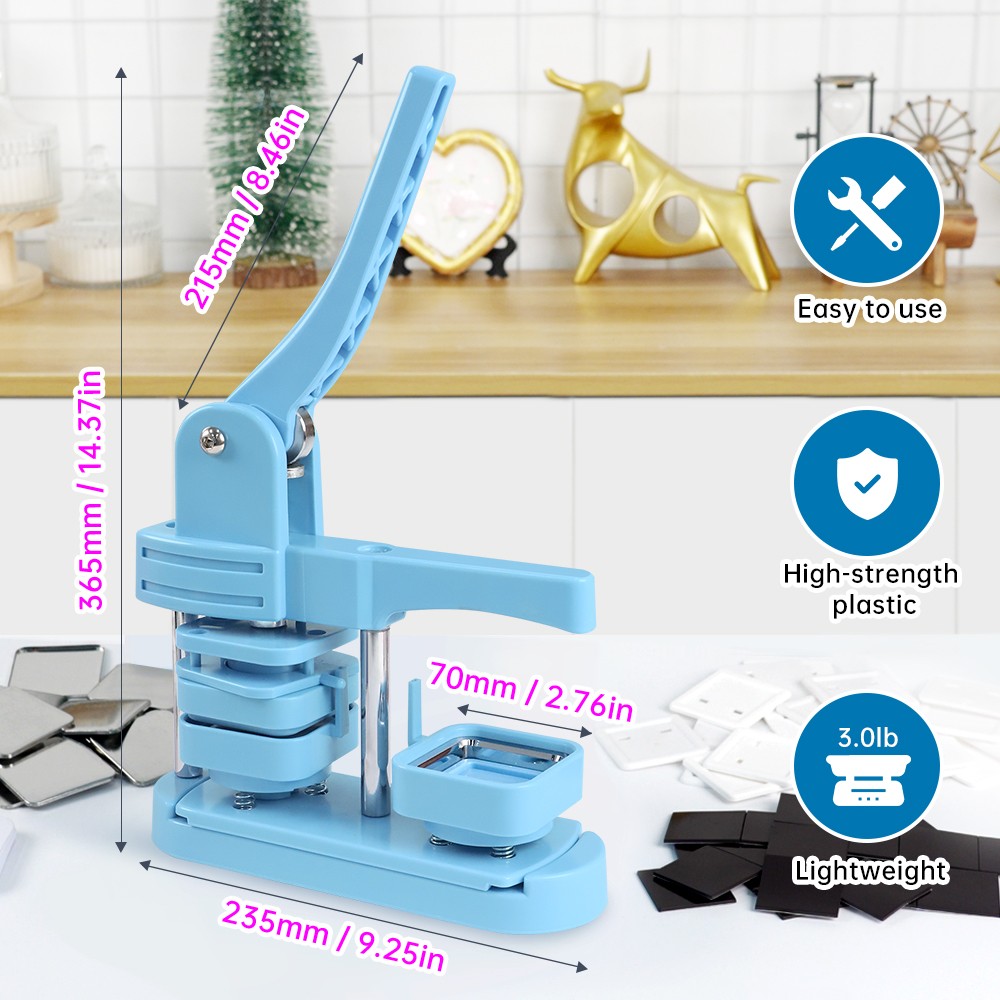 Square Magnetic Fridge Magnet Button Maker 2''Refrigerator Magnet Making Machine