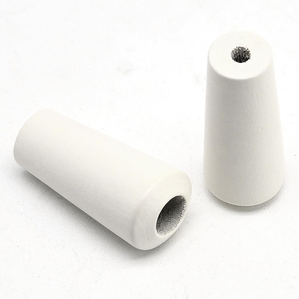 Blind Pull Cord Knobs 12Pcs White Wooden Tassel Pull Ends Pendant Curtain Craft