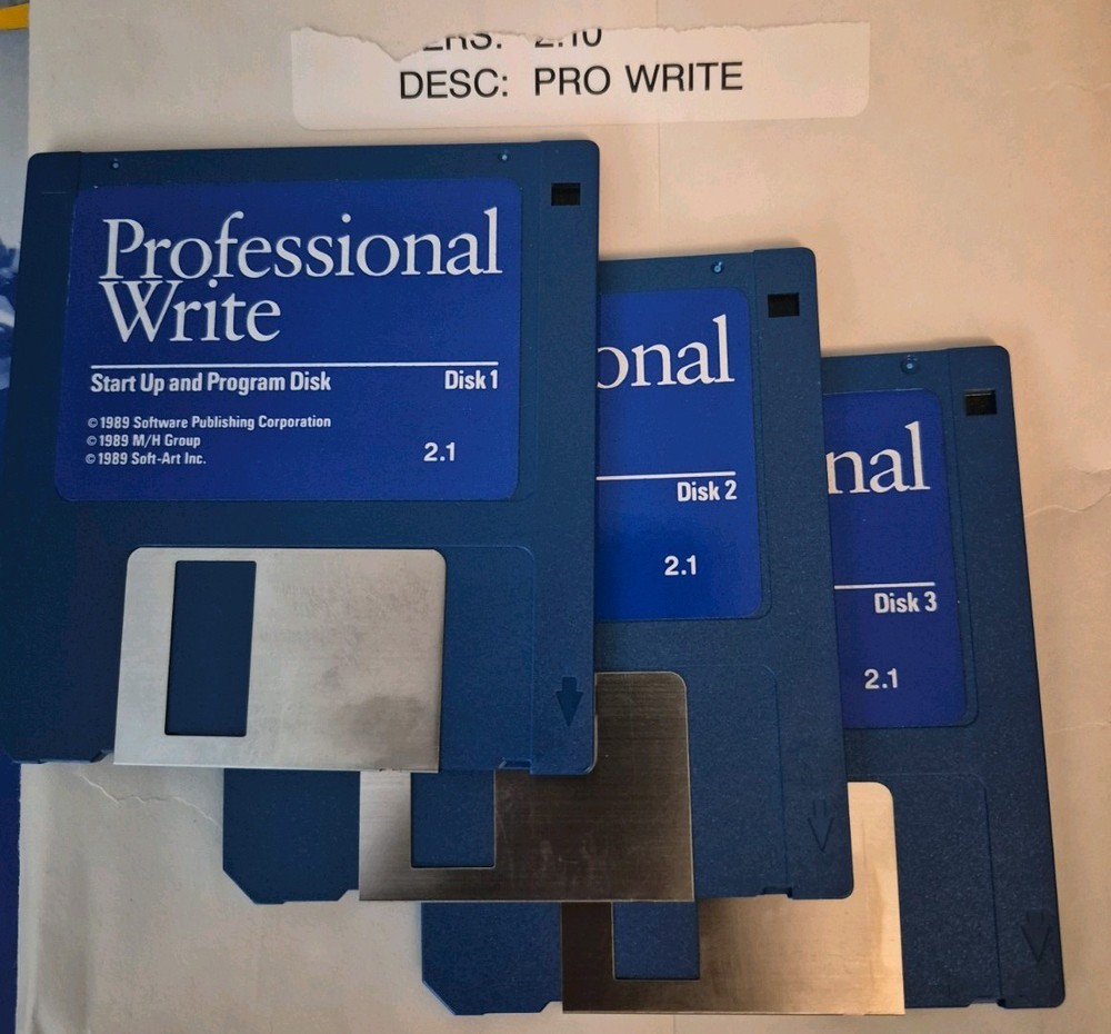 vintage PFS: Professional Write 2.1 word processing software 1989 rare complete
