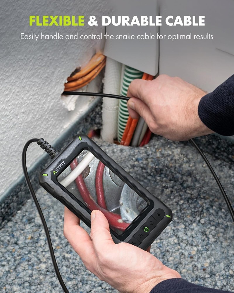 Endoscope Camera Borescope Inspection Camera 4.3" HD Screen for Pipe Inside Wall