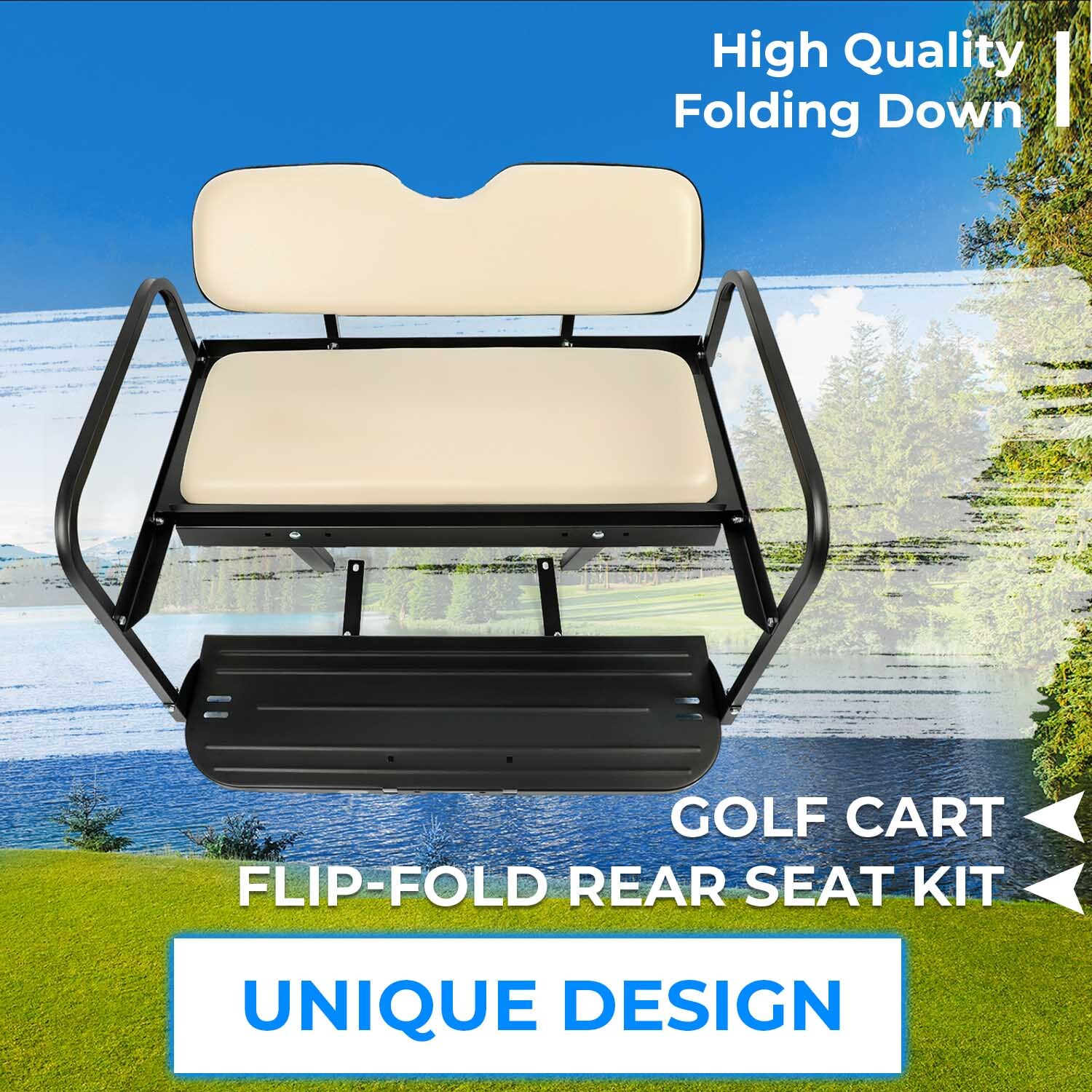 For 07-16 Yamaha Drive G29 Golf Cart Flip Folding Rear Back Seat Kit
