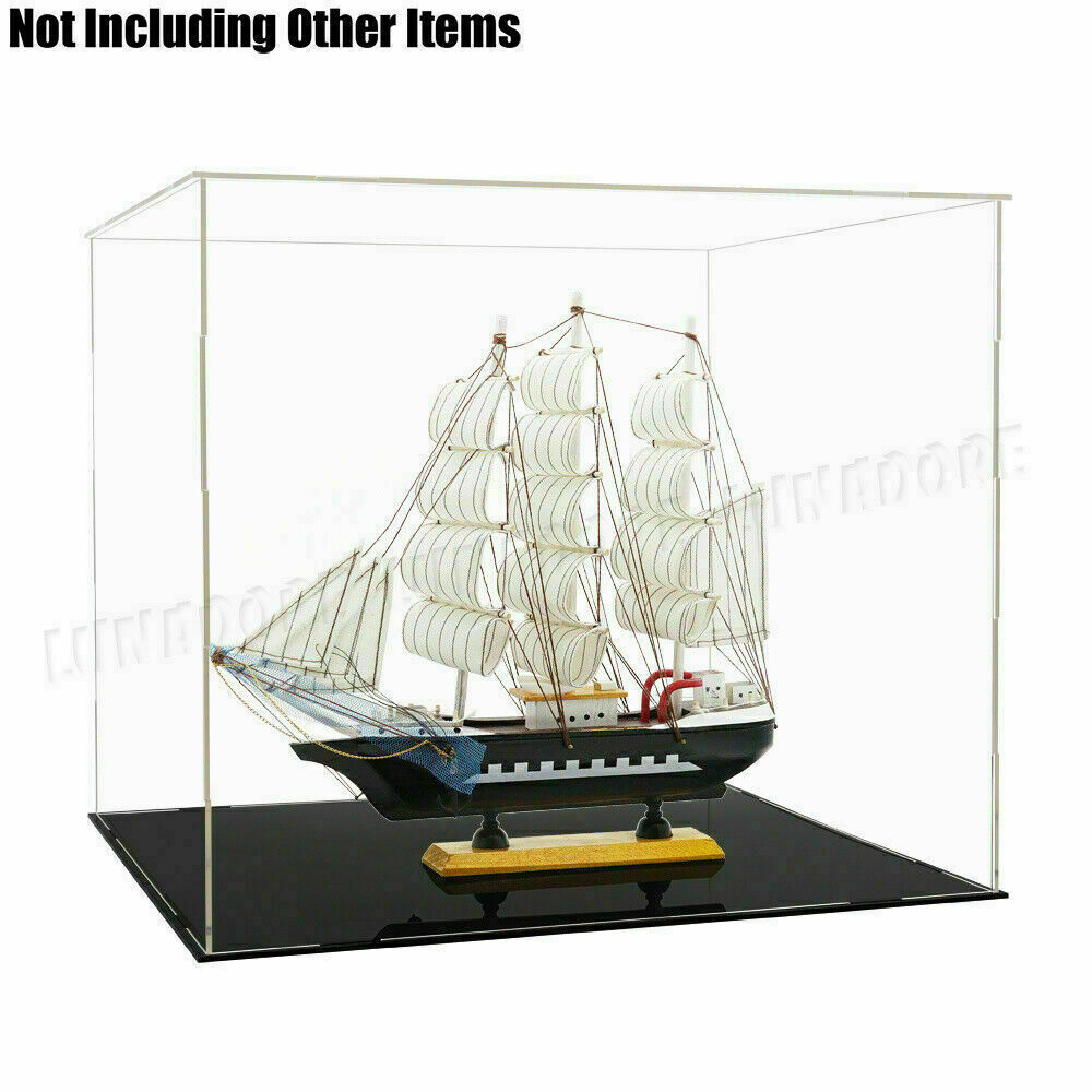 US 16"/40cm Acrylic Plastic Display Box Big Perspex Case Dustproof Self-Install
