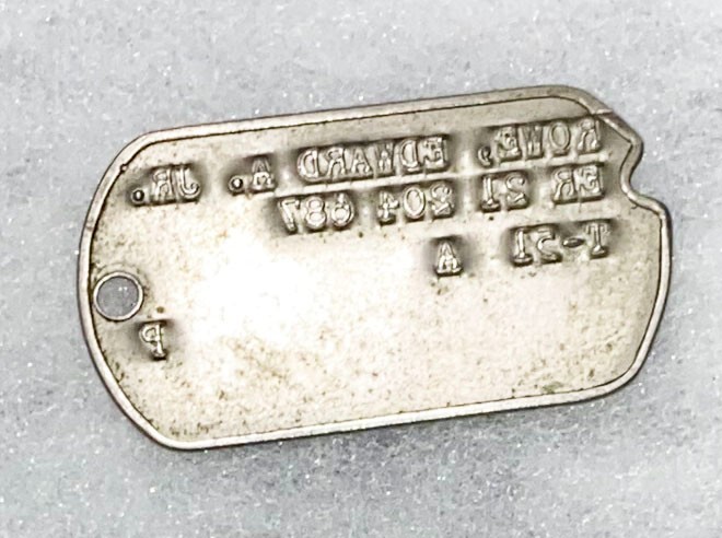 Post-WWII Edward Rowe T-51 Single Dog Tag