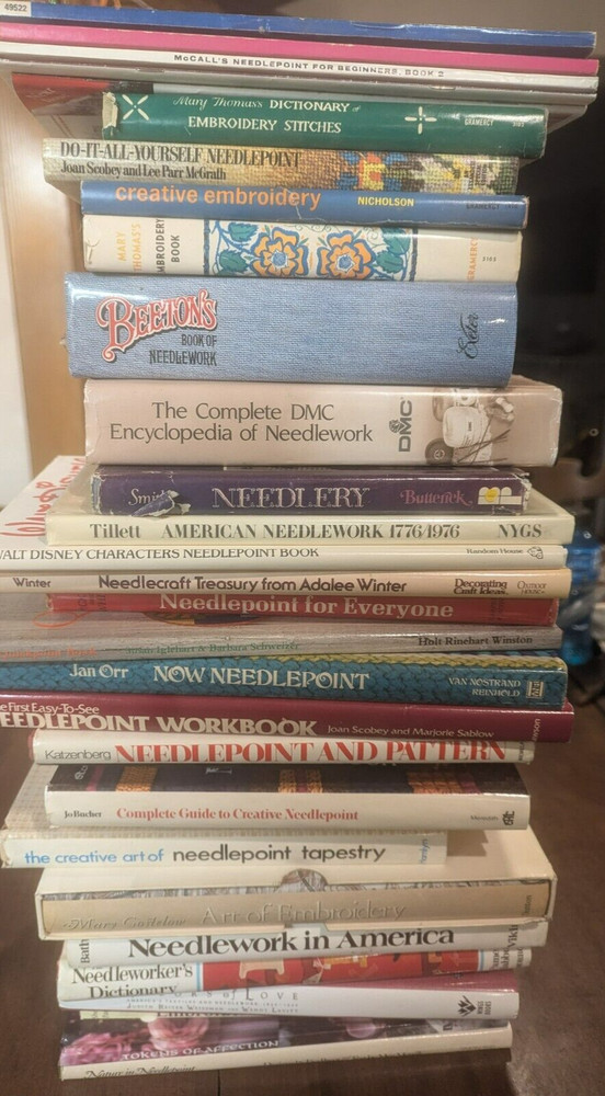 books needlepoint embroidery cross stitching patterns and techniques