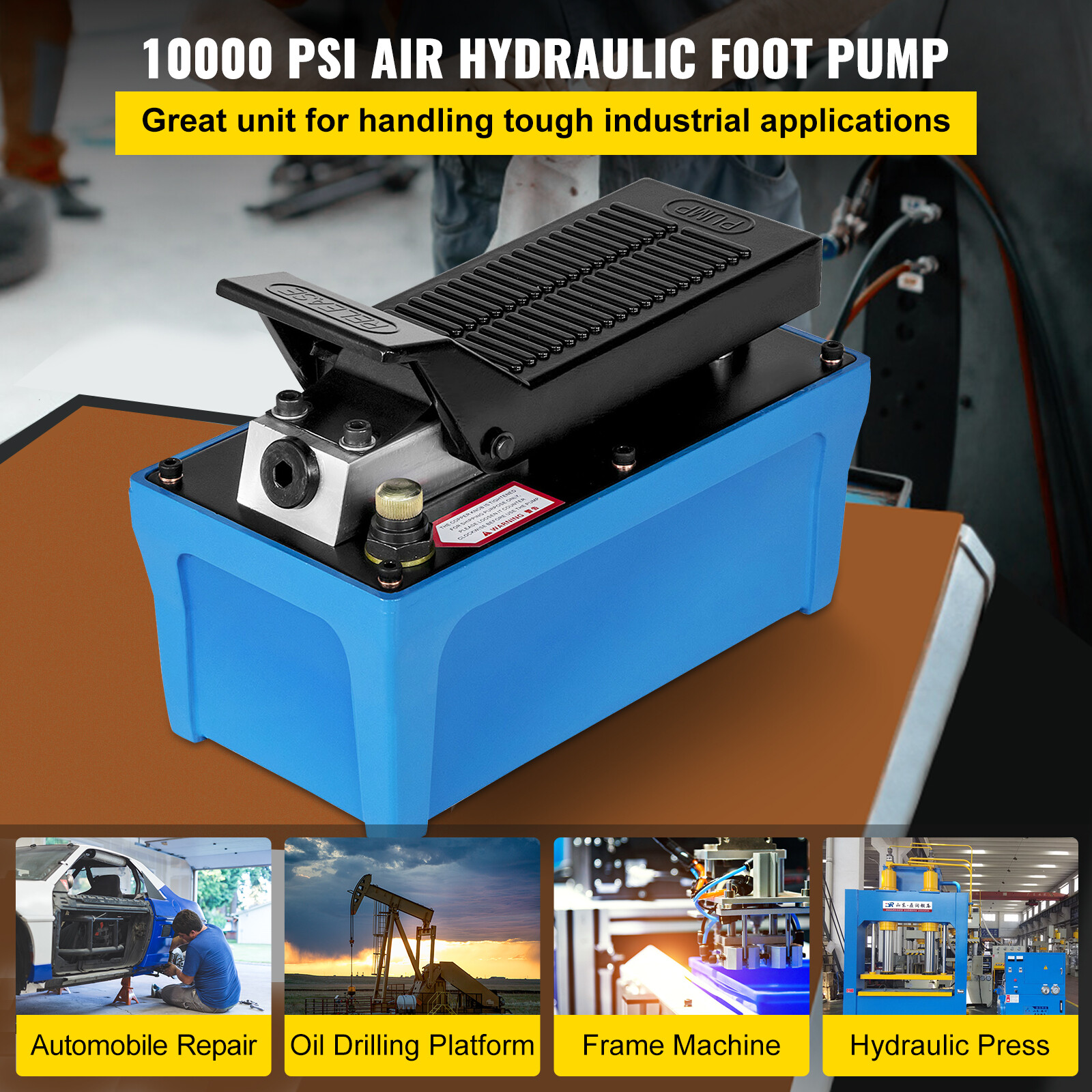 VEVOR Air Powered Hydraulic Pump 10,000 PSI Pack Release pressure Auto Repair