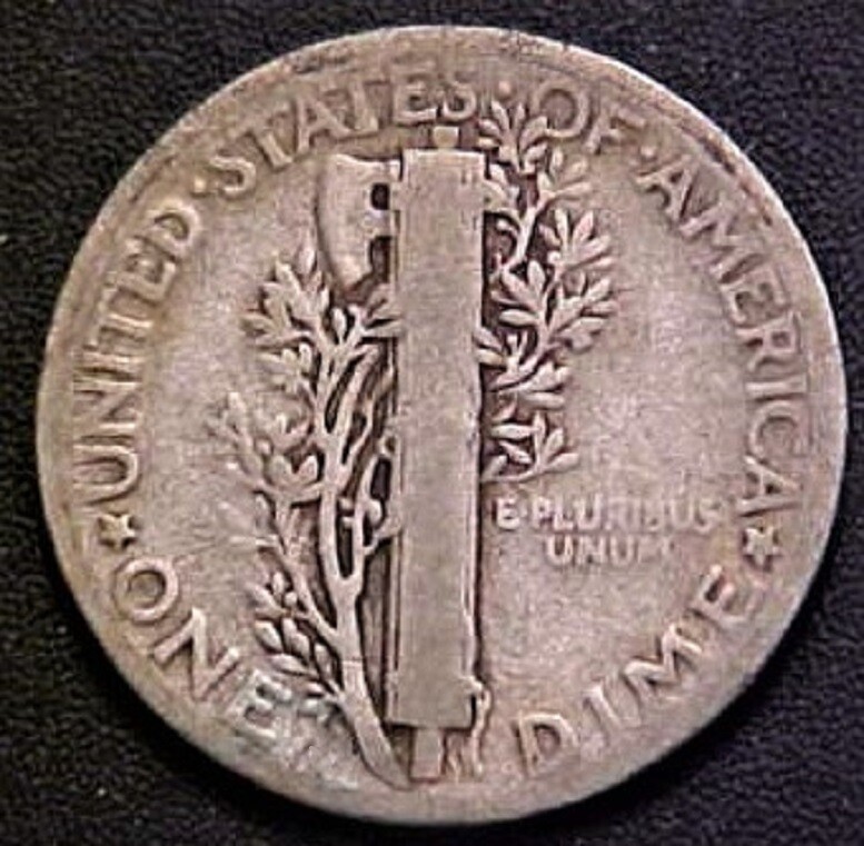 1925 P Mercury Dime circulated 90% Silver Good G , average circulated