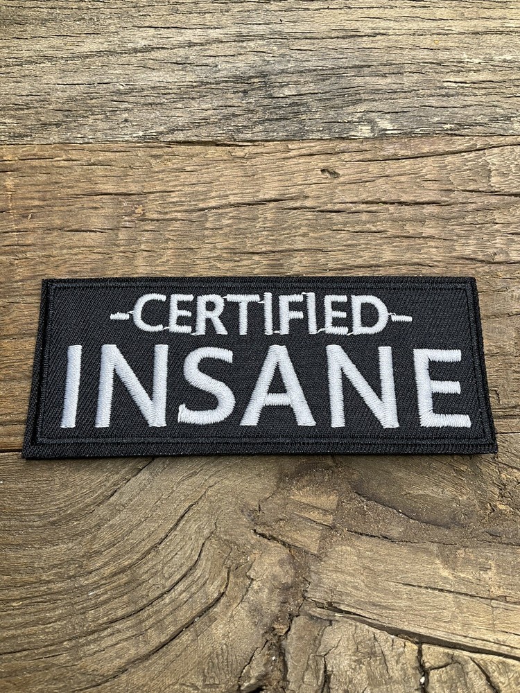 Embroidered Patch Iron On Certified Insane Iron On Biker  Jacket