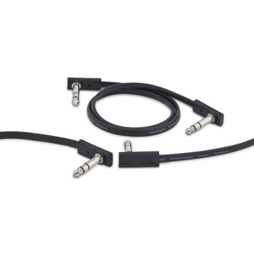 Rockboard Flat Patch TRS Cable, 30 cm 12", Black 2-PACK