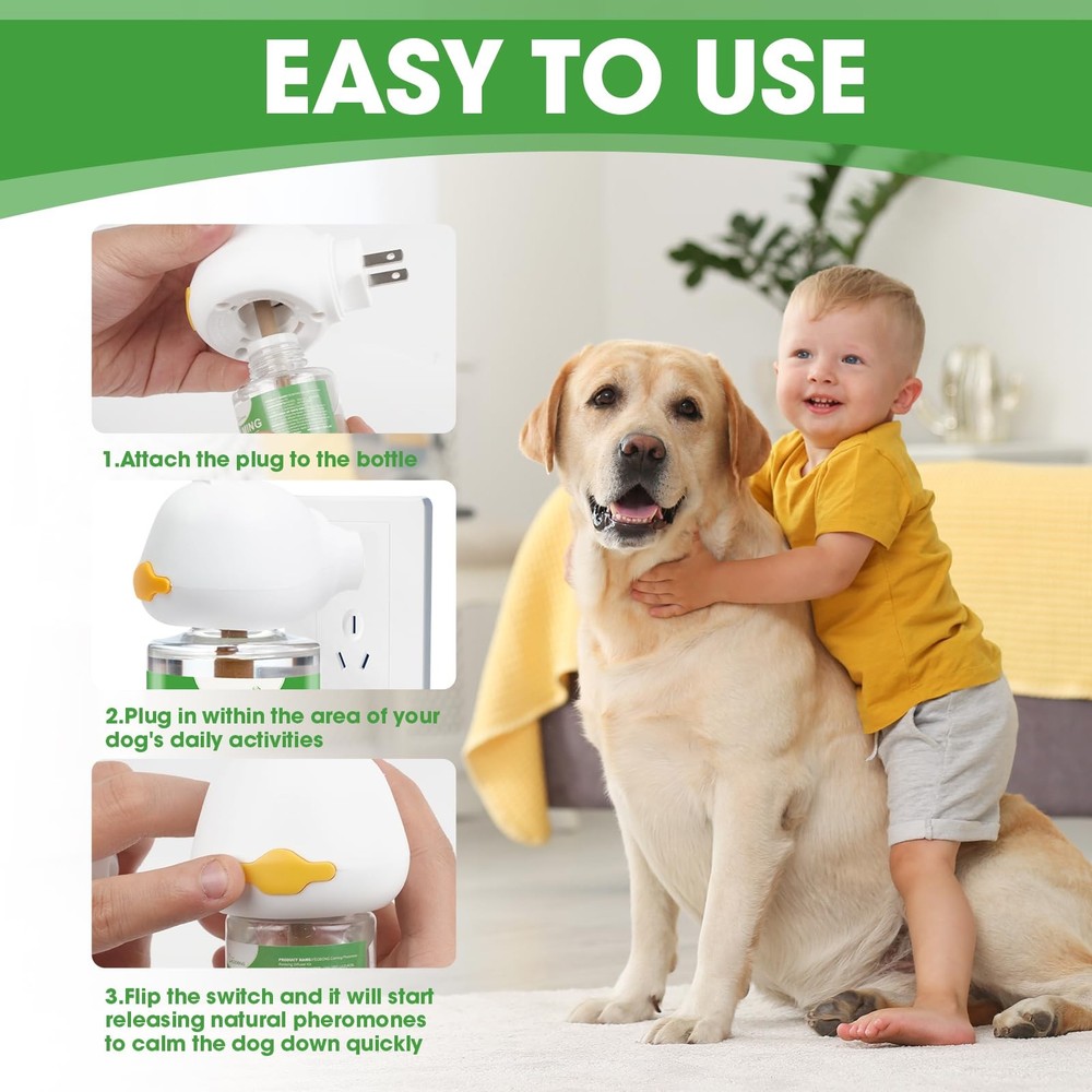 Nodfens Dog Calming Diffuser Pheromone Peeing Diffuser, 1 Plug in+ Green