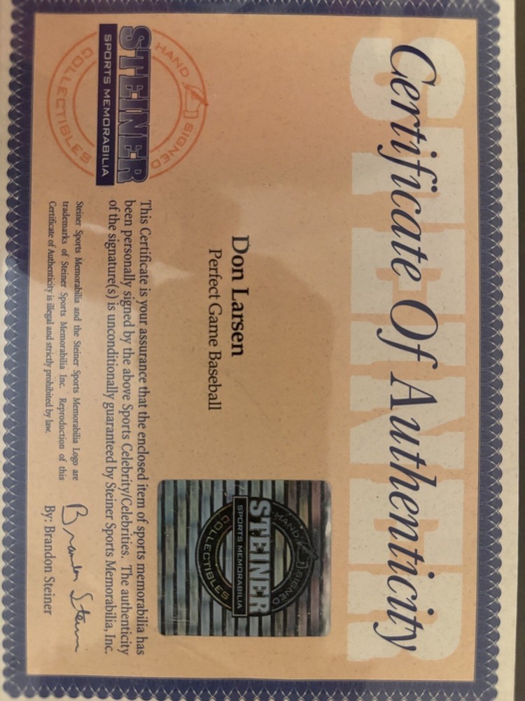 DON LARSEN AUTHENTIC SIGNED BASEBALL