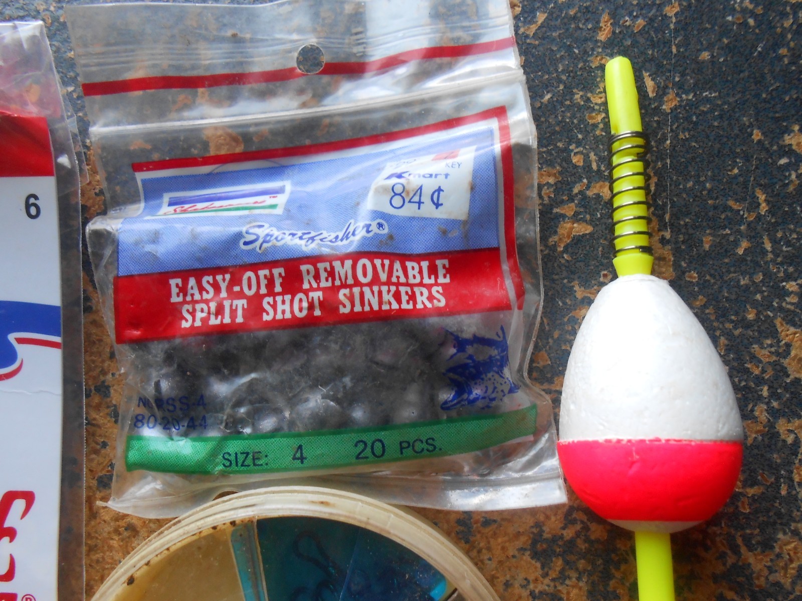 FISHING TACKLE LOT HOOKS, SPLIT SHOT, BOBBER, STREN SPOOL OF LINE MOST NIB #1