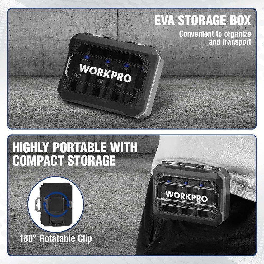 WORKPRO 4 PCS Wing Nut Driver Set Power Wing Nut Driver Bit 1/4" Hex Shank Nut