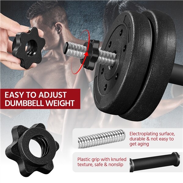 Adjustable Dumbbell Set 66LB for Home Gym Body Muscle Building Strength Training