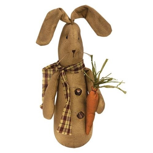 BERNIE Bunny Rabbit Doll with WIRED Poseable Ears holding Carrot - Easter