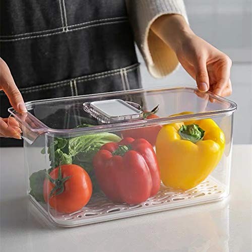 Refrigerator Food Storage Containers, Produce Saver Stackable Container with ...