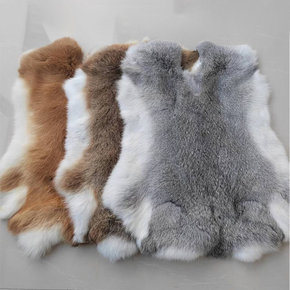 5pcs Genuine Rabbit Pelt Fur Skin Hides Tanned Real Bunny Leather For DIY Crafts