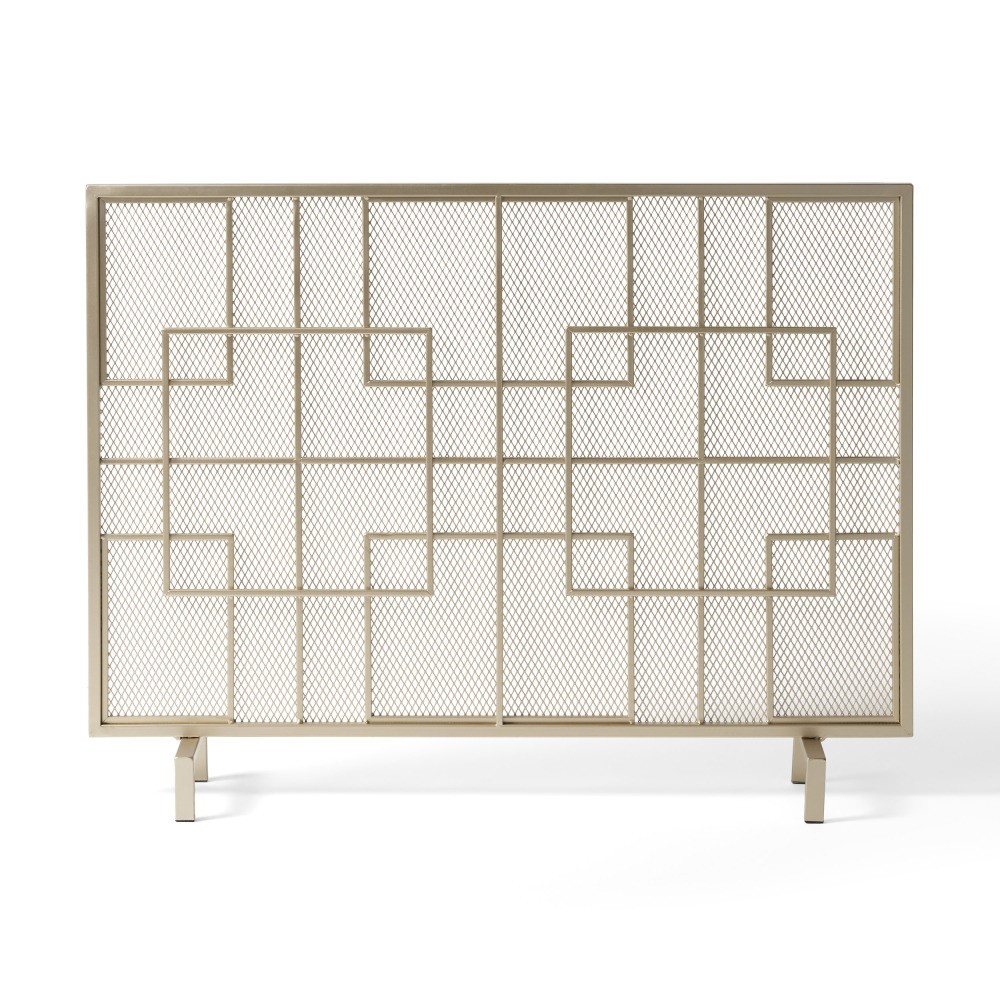 Fireproof Screen Gold Iron Single-Panel Diamond Mesh