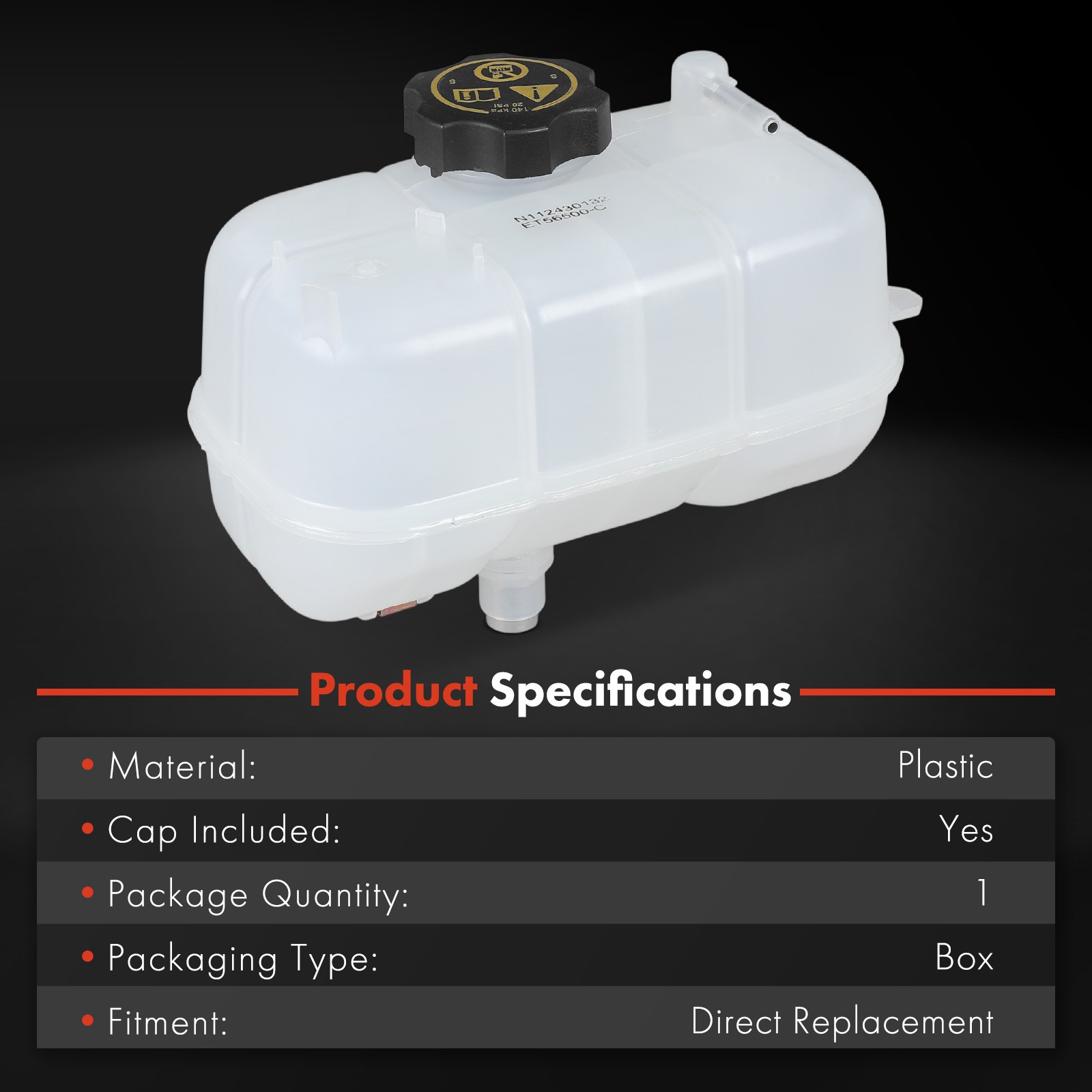 Coolant Reservoir Expansion Tank with Cap for Jeep Wrangler 2018-2024 Gladiator