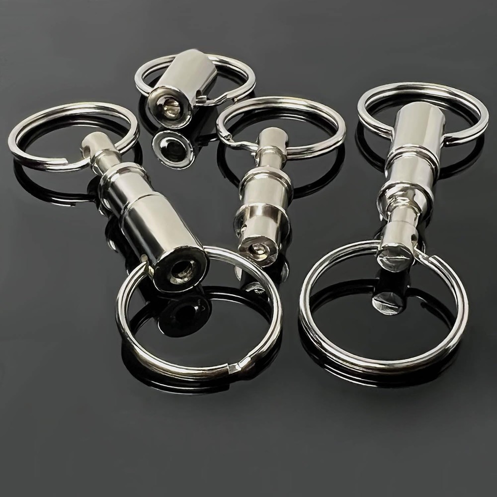 Tenalleys 4 Pack Quick Release Keychain Detachable Pull Apart Keychain Dual Pull