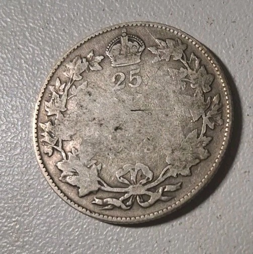 1928 Canada Silver 25 Cents