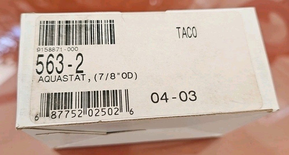Taco 563-2 Temperature Aquastat 7/8" OD