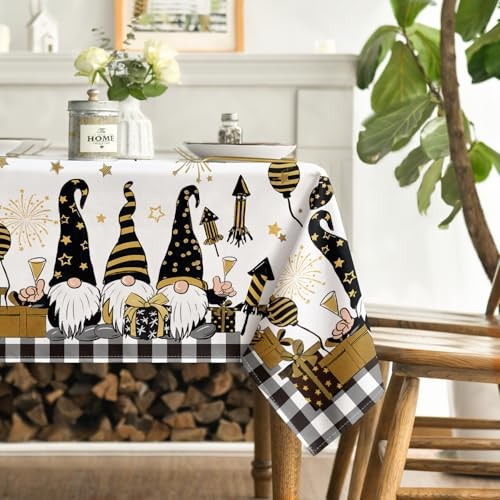 Newyear Tablecloth 60×120 Inch Rectangular 60" x 120" (Rectangular) Yellow