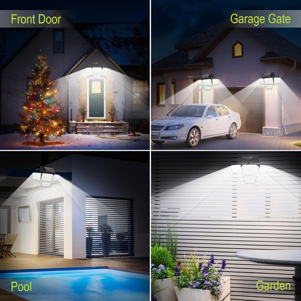 270° Wide Angle Solar Security Lights - Waterproof