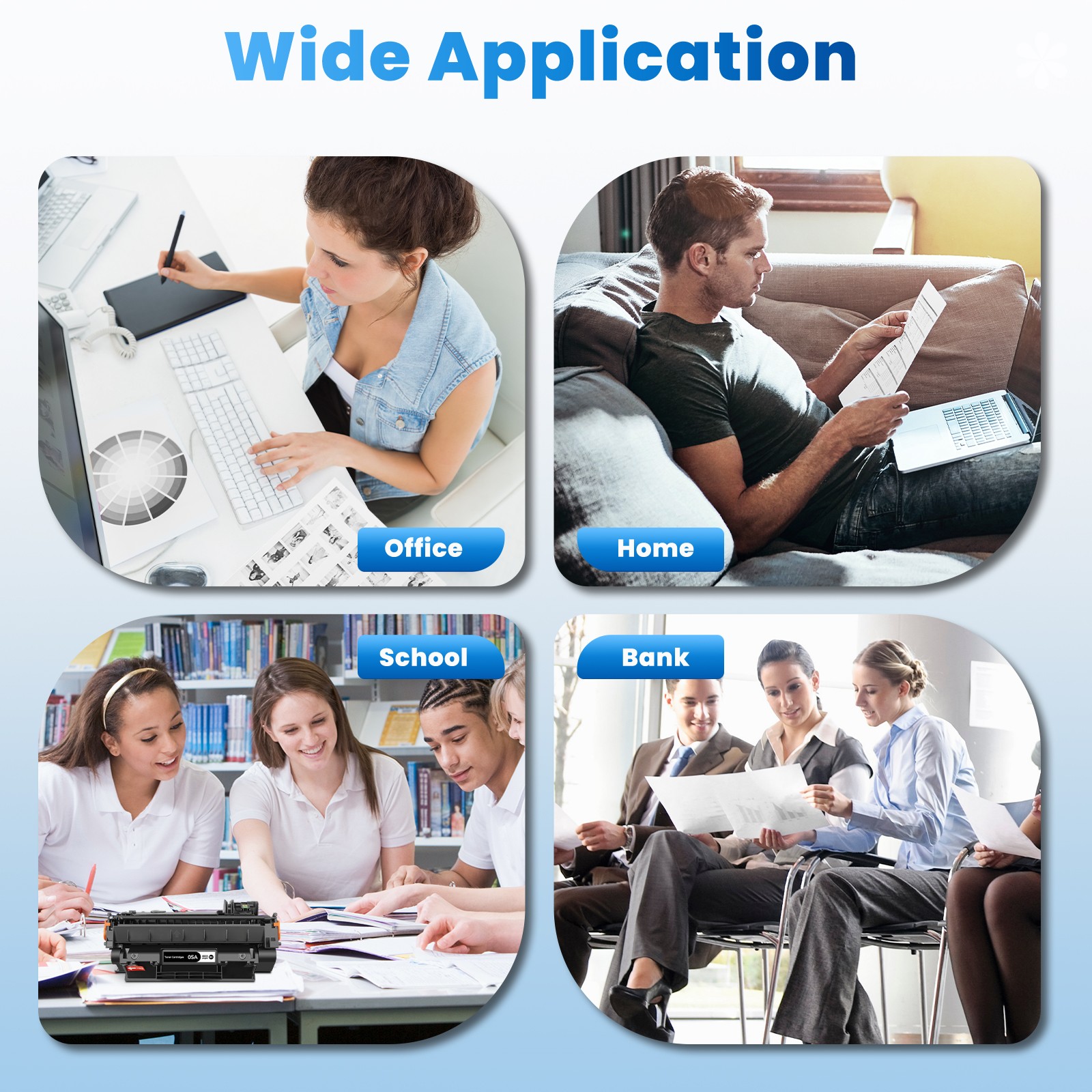 4PK W2110A 206A Toner Fit For HP Color LaserJet Pro M255dw M255nw MFP M283fdn