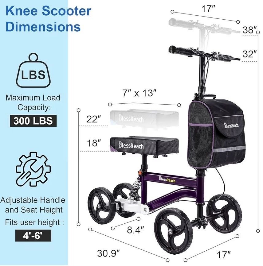 BlessReach Steerable Knee Scooter