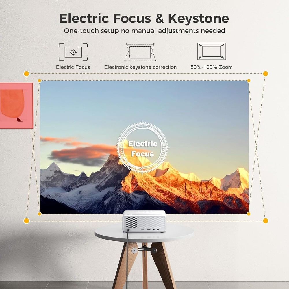 Mini Projector Smart WiFi Bluetooth HD Portable