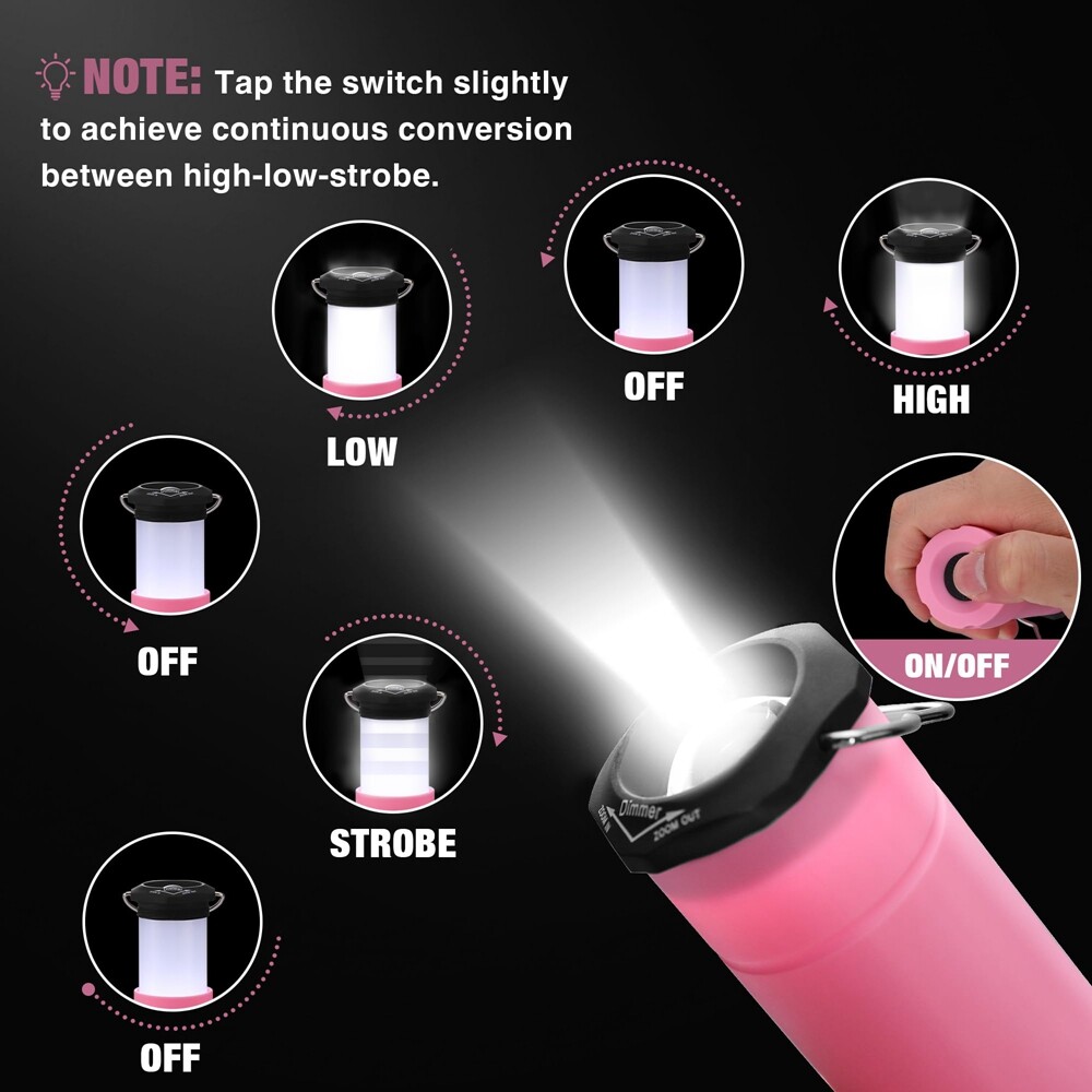 EverBrite 2-in-1 Mini Lantern Flashlight with 3 Mode Zoomable Flashlight Lantern