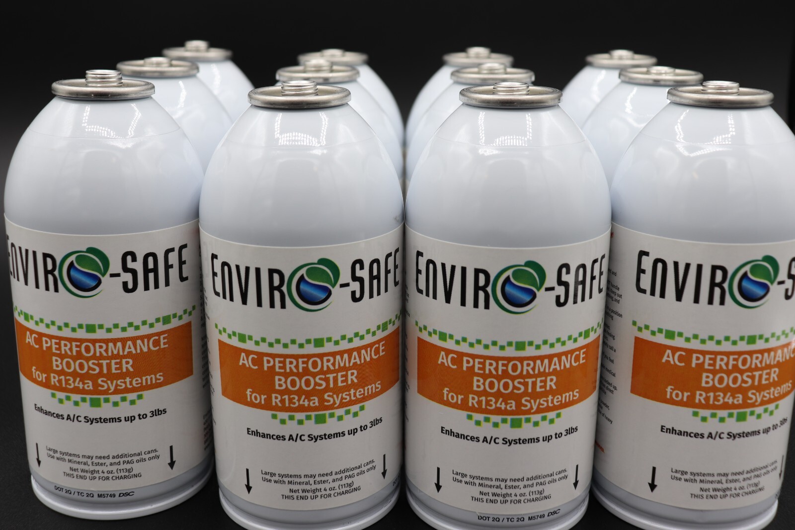 Enviro-Safe Auto AC Refrigerant Performance Booster for R134,12 cans