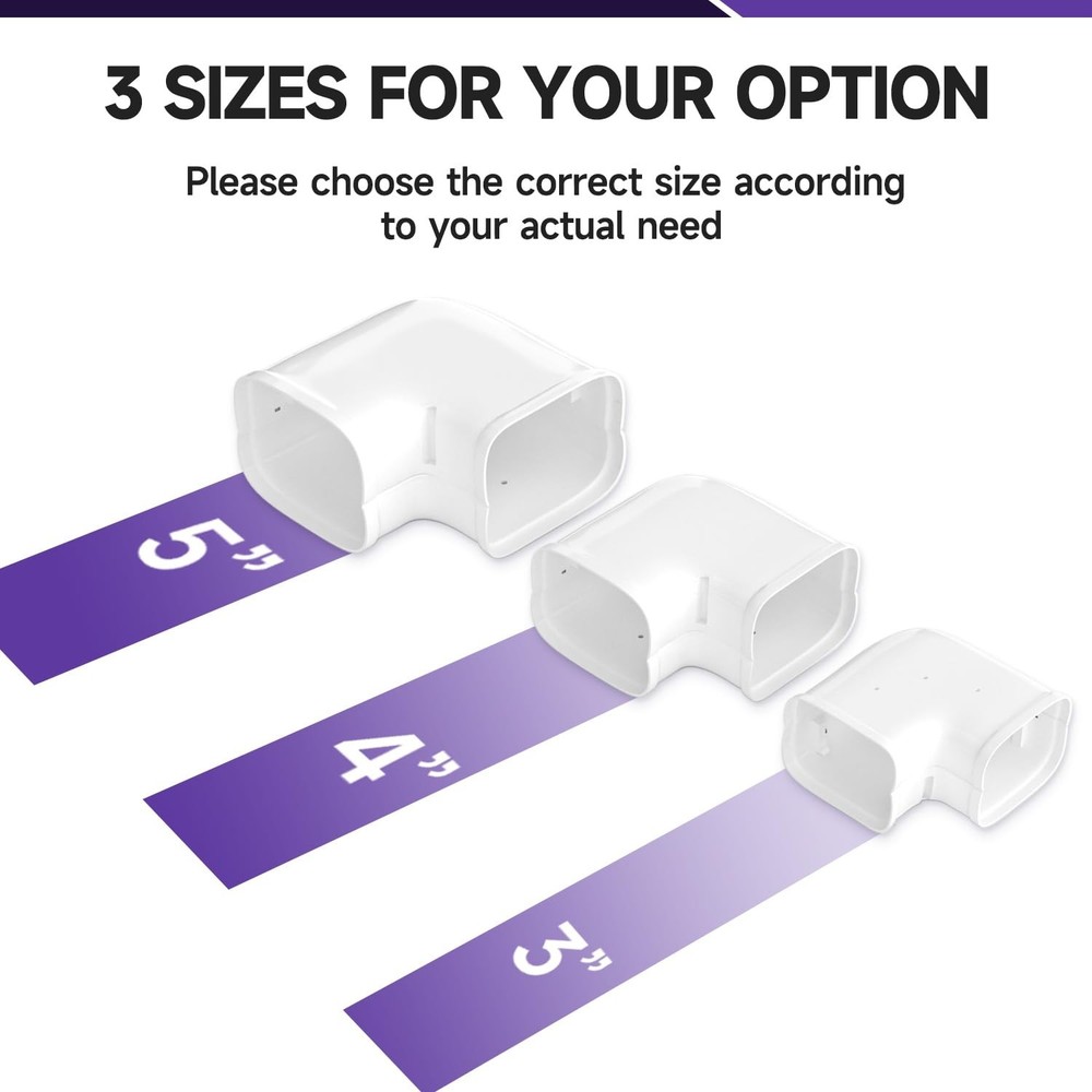5'' Width Flat Elbow, Mini-Split Line Set Cover Accessories for Mini Split AC...