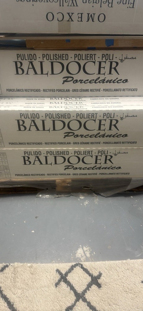 Baldocer Polished Porcelain Floor & Wall Tile White Wood Grain Rectangular