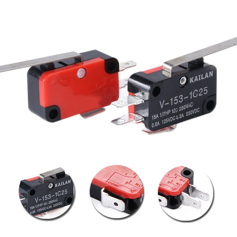 10* Limit Switch Long Straight Hinge Lever Type SPDT,V-153-1C25