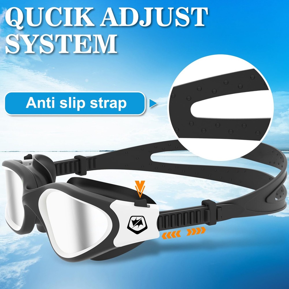 WIN.MAX Polarized average size, Black&white/Silver Mirrored Lens