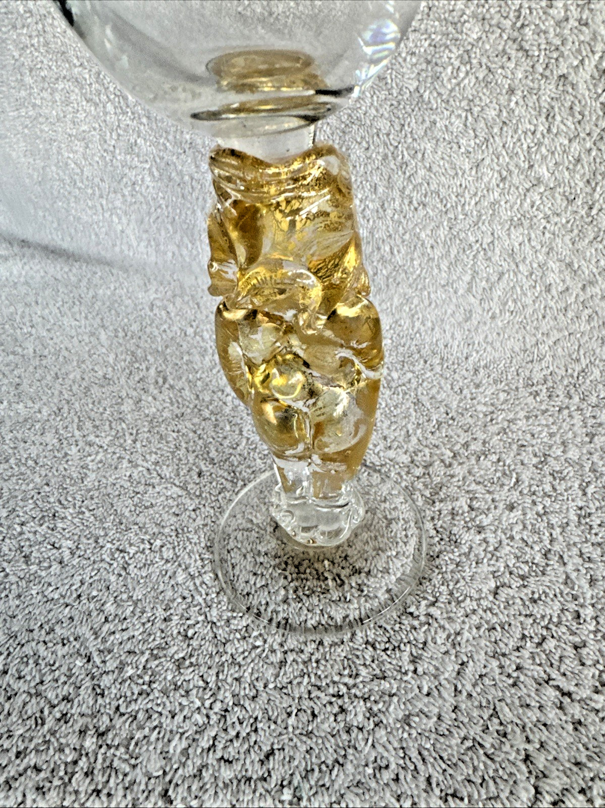 Gold Buddha Stem Glass Worshiping Goblet / Offering Goblet