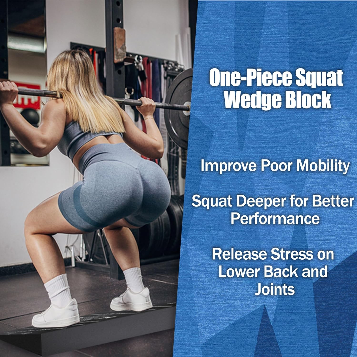Squat Wedge Block Heel Elevated Slant Board for Weightlifting Home Gym