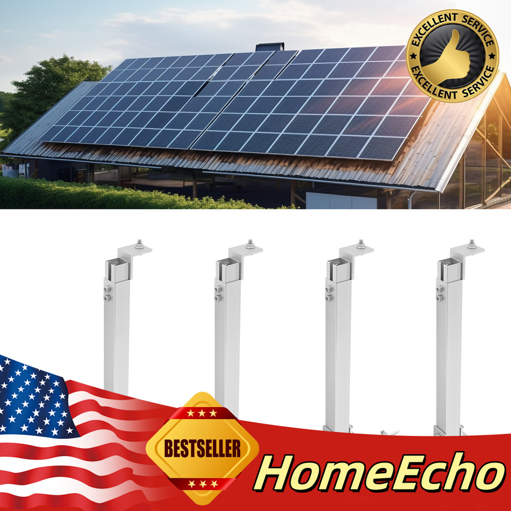 2-Pair Adjustable Solar Panel Tilt Mounting Rack Brackets For RV/Rooftop/Floor