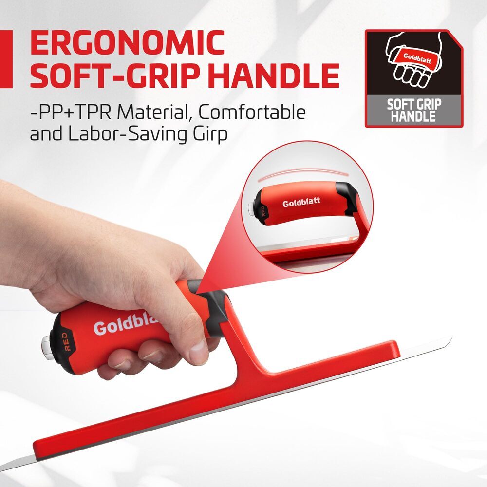 Goldblatt 14"x4" Drywall Trowel Stainless Finishing Masonry Trowel Beveled Blade