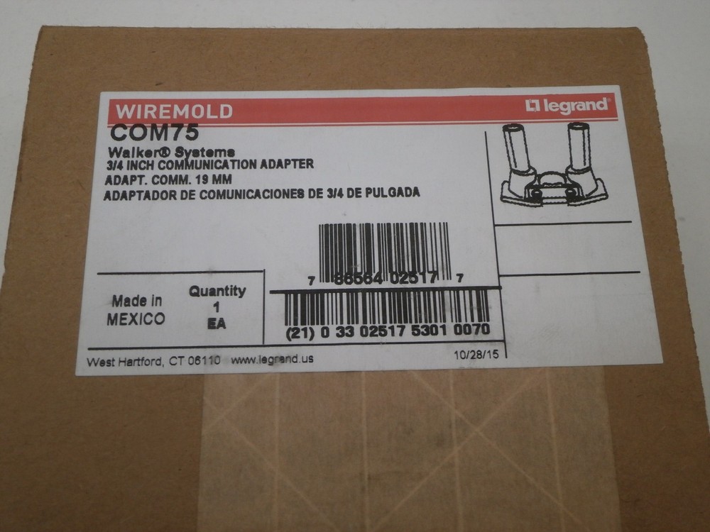 Wiremold COM75 Walker Systems 3/4" Communication Adapter