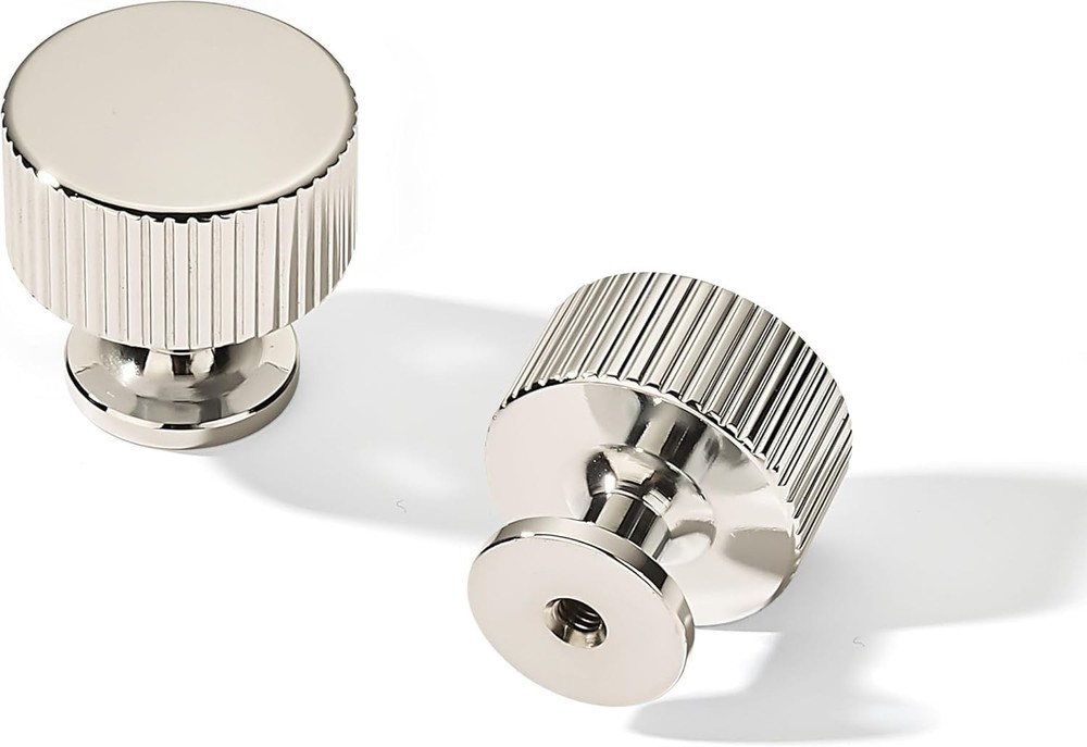 khtumeware 10 Pack Polished Nickel Cabinet Knobs Solid Heavy-Duty Bifold Closet