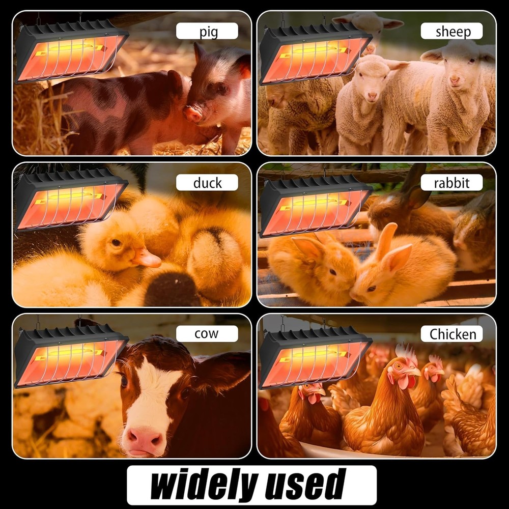 Chicken Brooder Heater Lamp 175W Heating Plate for Chicks Gray