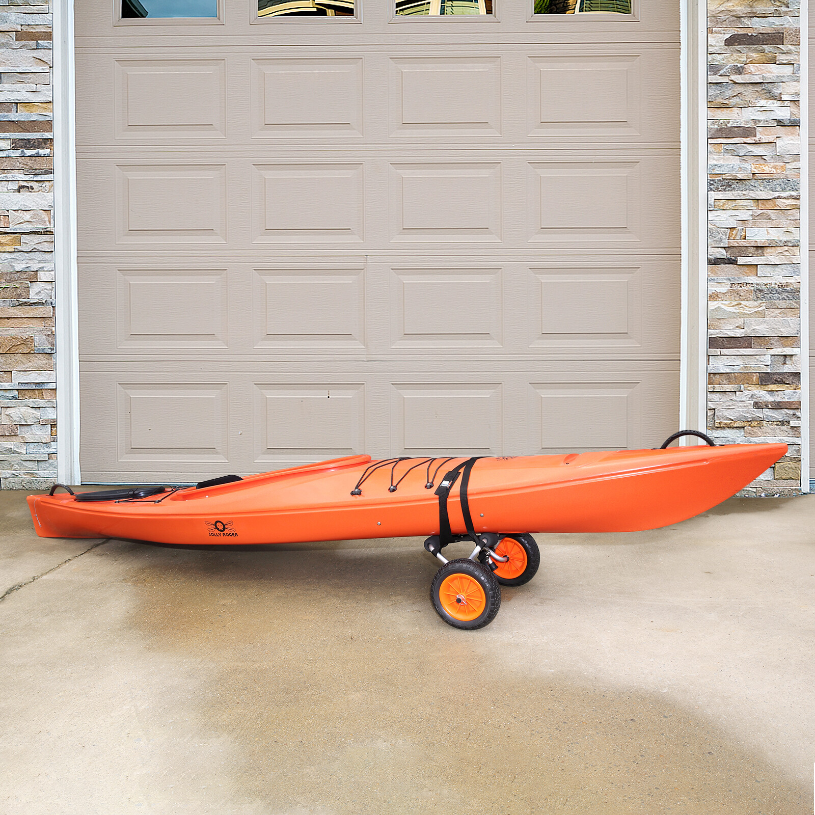 VEVOR 250lbs Foldable Kayak Canoe Boat Carrier Dolly Cart with 10'' Solid Tires