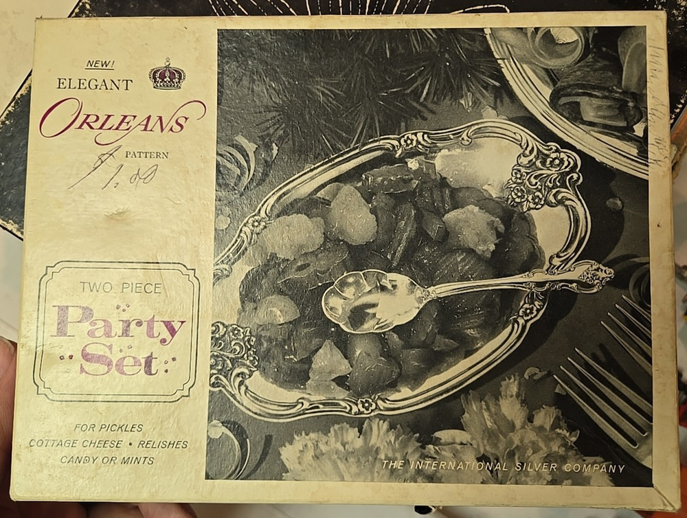 International Deepsilver 2pc Party Set Elegant Orleans Pattern In Original Box