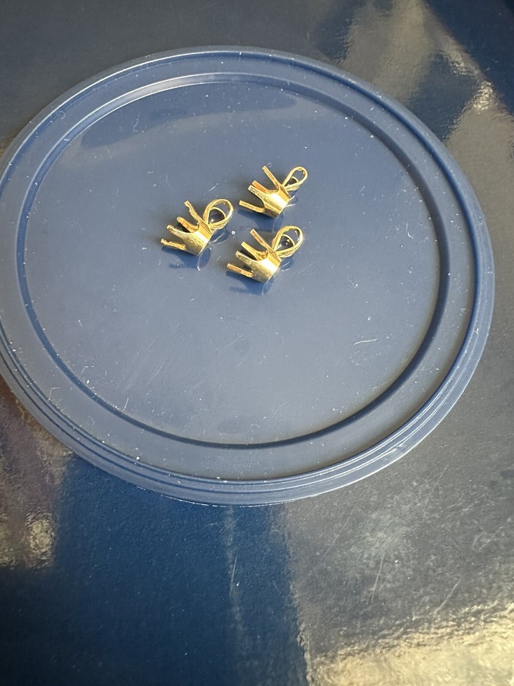 0.75CT 14K Yellow gold round 4 prong pendant setting solid base mounting