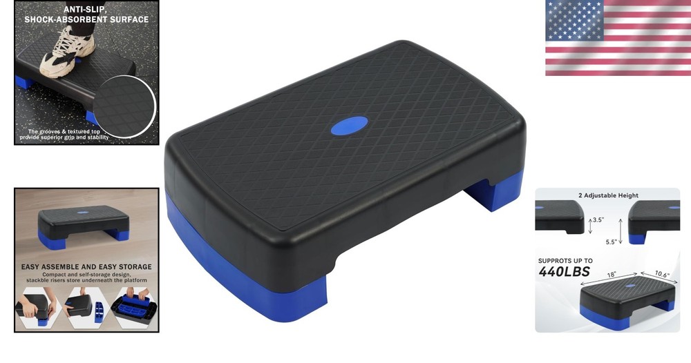 Adjustable 18" Workout Step Platform - Perfect for Aerobics & Strength Training